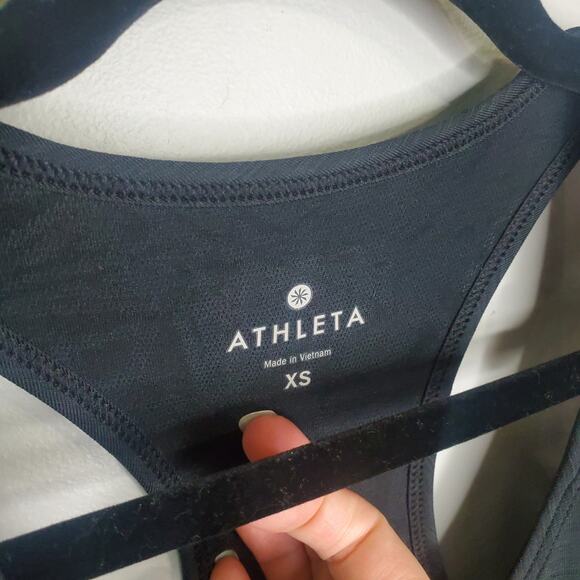 Athleta Serve It Up Tennis Dress Pleated Scoop Neck Racerback Mesh XS Black - Picture 5 of 16